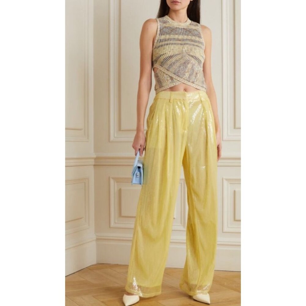 NWT Staud Luisa Sequin Pants in Sunray